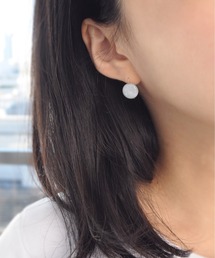 「anq.」K10・ OneStoneピアス(ターコイズ、アクアマリン、ラピスラズリ、スモーキークォーツ、オニキス、クリソプレイズ)