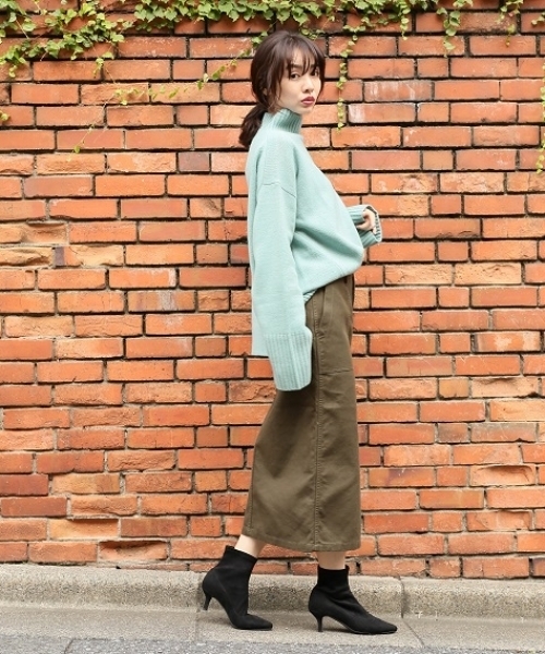 A part by（アパートバイ）の「ストレッチショートブーツ　773464 （ブーツ・レディース・ブラック/グリーン・MEDIUM/LARGE）」の11枚目の写真