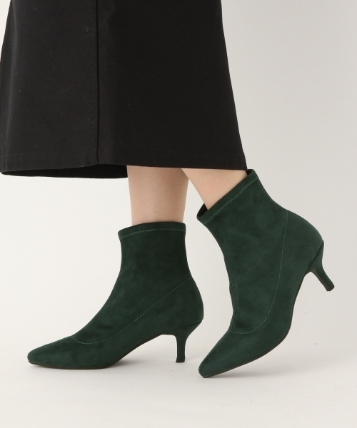 A part by（アパートバイ）の「ストレッチショートブーツ　773464 （ブーツ・レディース・ブラック/グリーン・MEDIUM/LARGE）」の10枚目の写真