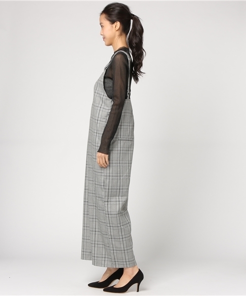 INTERPLANET（インタープラネット）の「グレンチェックオールインワン（ワンピース・レディース・ブラック/ブラウン・FREE）」の9枚目の写真