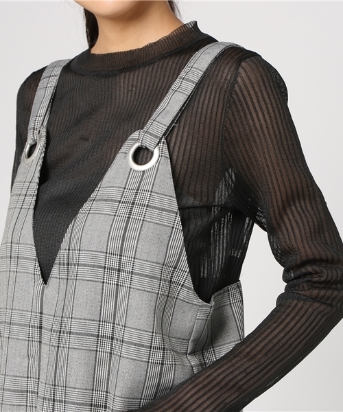 INTERPLANET（インタープラネット）の「グレンチェックオールインワン（ワンピース・レディース・ブラック/ブラウン・FREE）」の7枚目の写真