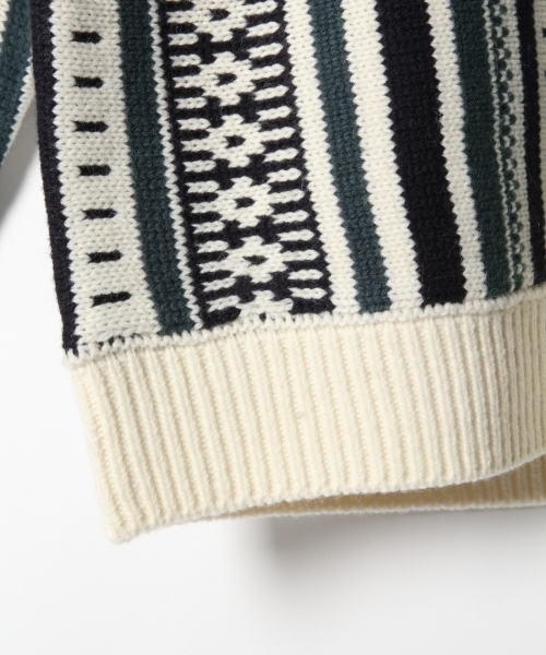 RAGEBLUE(レイジブルー)の「縦ジャガードニットクルー/774049(ニット/セーター・メンズ・ホワイト/グレー・LARGE/MEDIUM)」の7枚目の写真