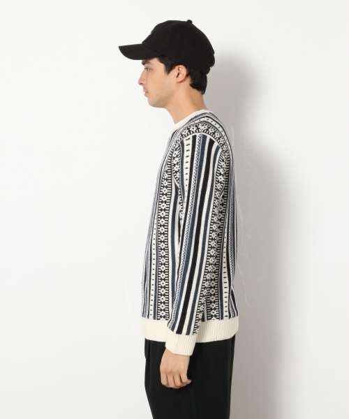 RAGEBLUE(レイジブルー)の「縦ジャガードニットクルー/774049(ニット/セーター・メンズ・ホワイト/グレー・LARGE/MEDIUM)」の12枚目の写真
