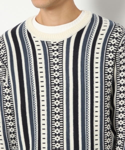 RAGEBLUE(レイジブルー)の「縦ジャガードニットクルー/774049(ニット/セーター・メンズ・ホワイト/グレー・LARGE/MEDIUM)」の14枚目の写真
