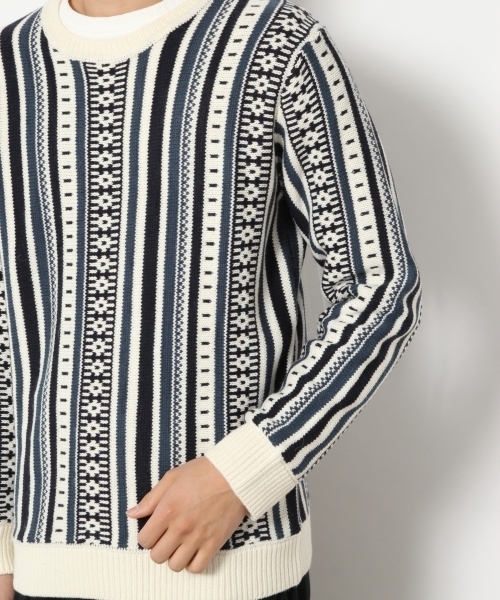 RAGEBLUE(レイジブルー)の「縦ジャガードニットクルー/774049(ニット/セーター・メンズ・ホワイト/グレー・LARGE/MEDIUM)」の15枚目の写真