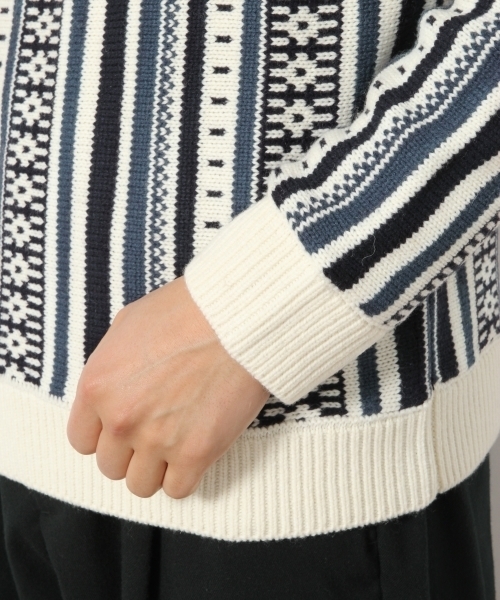 RAGEBLUE(レイジブルー)の「縦ジャガードニットクルー/774049(ニット/セーター・メンズ・ホワイト/グレー・LARGE/MEDIUM)」の16枚目の写真
