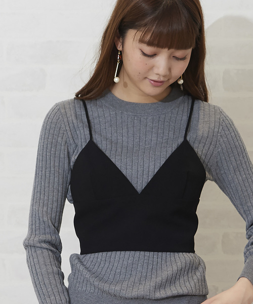 N.（N. Natural Beauty Basic）（エヌエヌナチュラルビューティーベーシック）の「◆ブラトップキャミソール（キャミソール・レディース・ブラック/ブラウン・MEDIUM）」の2枚目の写真