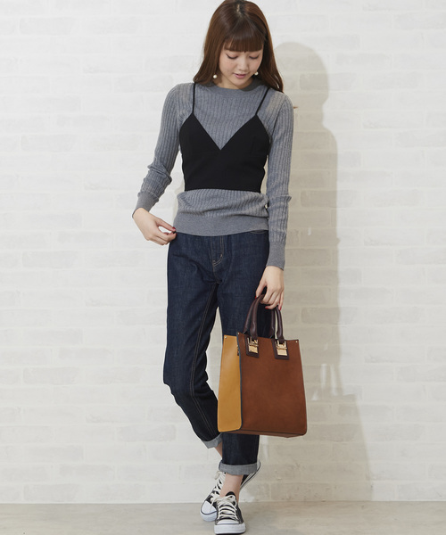 N.（N. Natural Beauty Basic）（エヌエヌナチュラルビューティーベーシック）の「◆ブラトップキャミソール（キャミソール・レディース・ブラック/ブラウン・MEDIUM）」の9枚目の写真