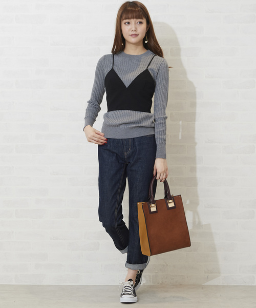 N.（N. Natural Beauty Basic）（エヌエヌナチュラルビューティーベーシック）の「◆ブラトップキャミソール（キャミソール・レディース・ブラック/ブラウン・MEDIUM）」の7枚目の写真