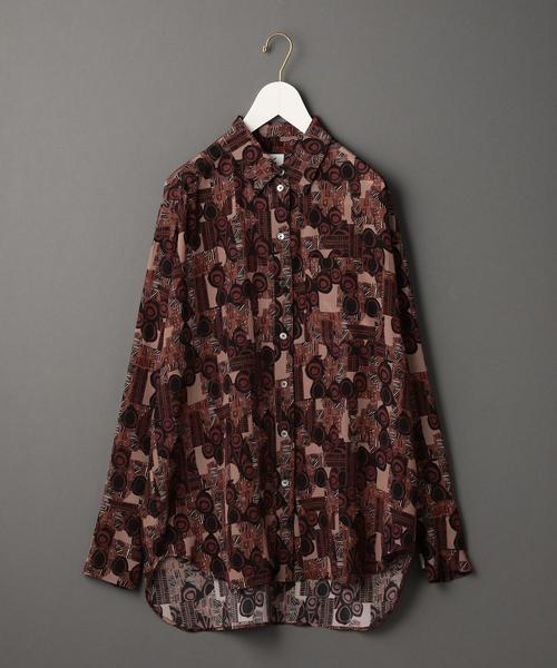 美品 6 ROKU OPTICAL SHIRT/シャツ シルク 6（ロク）の「＜6(ROKU)＞OPTICAL SHIRT/シャツ（シャツ/ブラウス