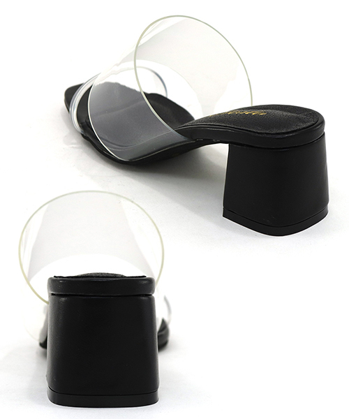 SESTO（セスト）の「PVC素材のチャンキーヒールミュールサンダル/クリアサンダル（サンダル・レディース・ホワイト/グレイッシュベージュ/ライトベージュ/ブラック/ゴールド・3L/L/M/S/LL）」の13枚目の写真