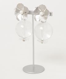 【LADYLOCY】silver flower   big ball pierce