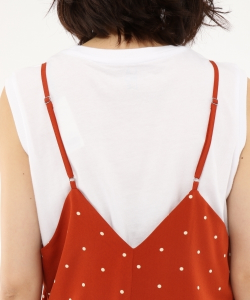 LAKOLE(ラコレ)の「ドット柄キャミソールワンピース / LAKOLE(ワンピース・レディース・ブラック/オレンジ・SMALL/MEDIUM)」の12枚目の写真
