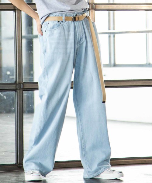 London Denim(ロンドンデニム)の「Loose Boys Cut/ル−ズボ−イズカットバギ−/10.5オンスソフトデニム(デニムパンツ)」|ライトインディゴブルー