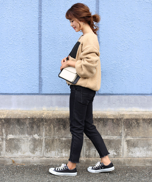 Bab Bou Jeloud（バブブージュルード）の「【WEB限定】ボアリバーシブルブルゾン（ブルゾン・レディース・アイボリー/ブラック/モカ/ベージュ・FREE）」の21枚目の写真