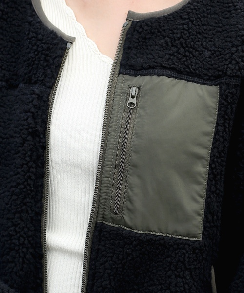 Bab Bou Jeloud（バブブージュルード）の「【WEB限定】ボアリバーシブルブルゾン（ブルゾン・レディース・アイボリー/ブラック/モカ/ベージュ・FREE）」の22枚目の写真