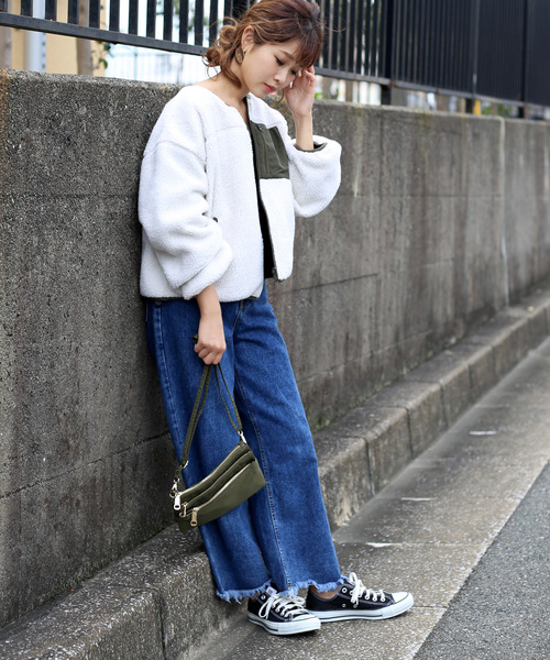 Bab Bou Jeloud（バブブージュルード）の「【WEB限定】ボアリバーシブルブルゾン（ブルゾン・レディース・アイボリー/ブラック/モカ/ベージュ・FREE）」の16枚目の写真