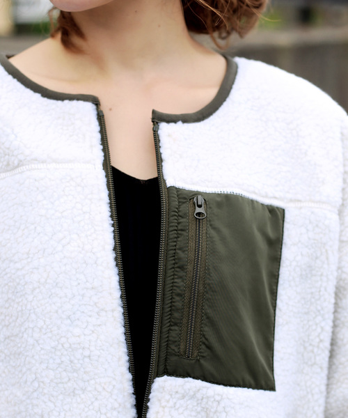 Bab Bou Jeloud（バブブージュルード）の「【WEB限定】ボアリバーシブルブルゾン（ブルゾン・レディース・アイボリー/ブラック/モカ/ベージュ・FREE）」の20枚目の写真