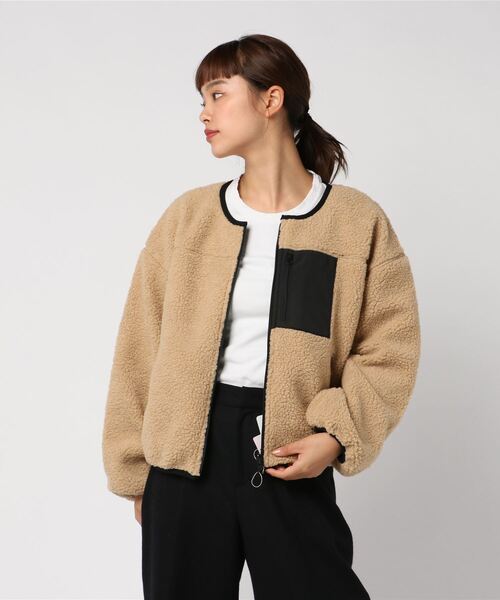 Bab Bou Jeloud（バブブージュルード）の「【WEB限定】ボアリバーシブルブルゾン（ブルゾン・レディース・アイボリー/ブラック/モカ/ベージュ・FREE）」の4枚目の写真