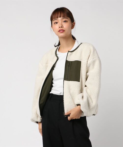 Bab Bou Jeloud（バブブージュルード）の「【WEB限定】ボアリバーシブルブルゾン（ブルゾン・レディース・アイボリー/ブラック/モカ/ベージュ・FREE）」の2枚目の写真