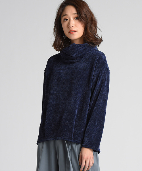 LIPSTAR（リップスター）の「モールハイネックカットソー（Tシャツ/カットソー・レディース・ベージュ/ネイビー/グリーン/ボルドー・M）」の3枚目の写真