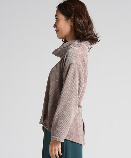 LIPSTAR（リップスター）の「モールハイネックカットソー（Tシャツ/カットソー・レディース・ベージュ/ネイビー/グリーン/ボルドー・M）」の14枚目の写真