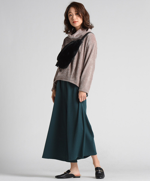 LIPSTAR（リップスター）の「モールハイネックカットソー（Tシャツ/カットソー・レディース・ベージュ/ネイビー/グリーン/ボルドー・M）」の12枚目の写真