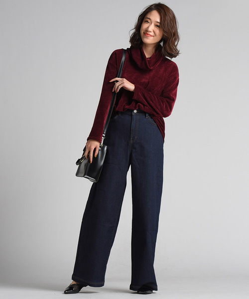 LIPSTAR（リップスター）の「モールハイネックカットソー（Tシャツ/カットソー・レディース・ベージュ/ネイビー/グリーン/ボルドー・M）」の15枚目の写真