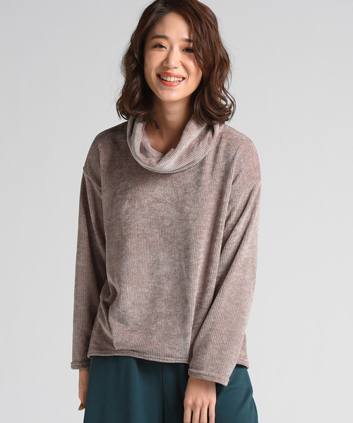 LIPSTAR（リップスター）の「モールハイネックカットソー（Tシャツ/カットソー・レディース・ベージュ/ネイビー/グリーン/ボルドー・M）」の6枚目の写真