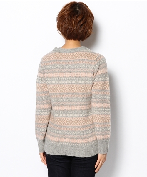 laule'a sunny side store(ラウレアサニーサイドストア)の「【Slic*Slic】ジャガードニットカーディガン(カーディガン/ボレロ・レディース・チャコールグレー/アイボリー・FREE)」の5枚目の写真