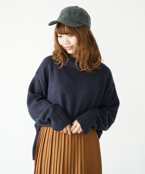 earth music&ecology（アースミュージックアンドエコロジー）の「・フワフワタートルネックニットプルオーバー ●＊（ニット/セーター・レディース・ブラック/ネイビー/アイボリー/ダークパープル/杢グレー/ブルーグリーン・FREE）」の4枚目の写真