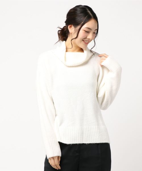 earth music&ecology（アースミュージックアンドエコロジー）の「・フワフワタートルネックニットプルオーバー ●＊（ニット/セーター・レディース・ブラック/ネイビー/アイボリー/ダークパープル/杢グレー/ブルーグリーン・FREE）」の8枚目の写真