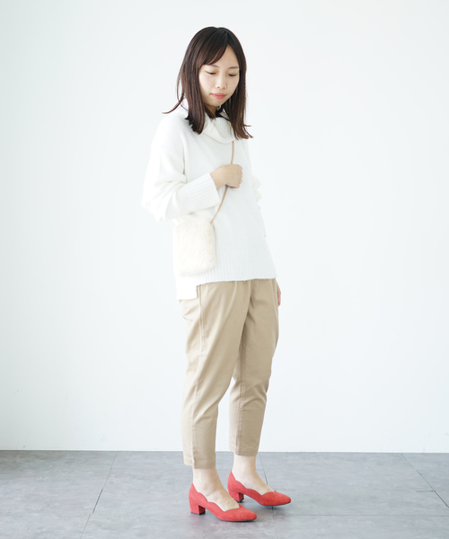 earth music&ecology（アースミュージックアンドエコロジー）の「・フワフワタートルネックニットプルオーバー ●＊（ニット/セーター・レディース・ブラック/ネイビー/アイボリー/ダークパープル/杢グレー/ブルーグリーン・FREE）」の7枚目の写真