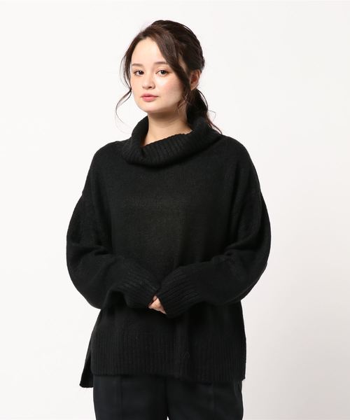 earth music&ecology（アースミュージックアンドエコロジー）の「・フワフワタートルネックニットプルオーバー ●＊（ニット/セーター・レディース・ブラック/ネイビー/アイボリー/ダークパープル/杢グレー/ブルーグリーン・FREE）」の9枚目の写真