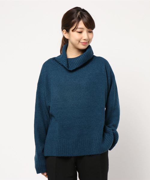 earth music&ecology（アースミュージックアンドエコロジー）の「・フワフワタートルネックニットプルオーバー ●＊（ニット/セーター・レディース・ブラック/ネイビー/アイボリー/ダークパープル/杢グレー/ブルーグリーン・FREE）」の12枚目の写真