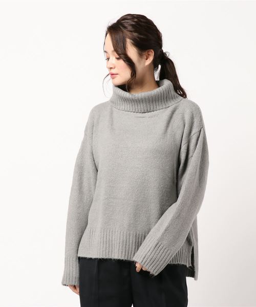 earth music&ecology（アースミュージックアンドエコロジー）の「・フワフワタートルネックニットプルオーバー ●＊（ニット/セーター・レディース・ブラック/ネイビー/アイボリー/ダークパープル/杢グレー/ブルーグリーン・FREE）」の16枚目の写真