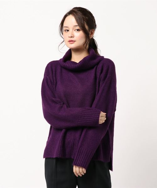 earth music&ecology（アースミュージックアンドエコロジー）の「・フワフワタートルネックニットプルオーバー ●＊（ニット/セーター・レディース・ブラック/ネイビー/アイボリー/ダークパープル/杢グレー/ブルーグリーン・FREE）」の19枚目の写真