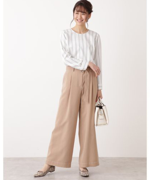 NATURAL BEAUTY BASIC（ナチュラルビューティーベーシック）の「配色ステッチワイドパンツ（その他パンツ・レディース・ネイビー/キャメル・SMALL/MEDIUM）」の18枚目の写真