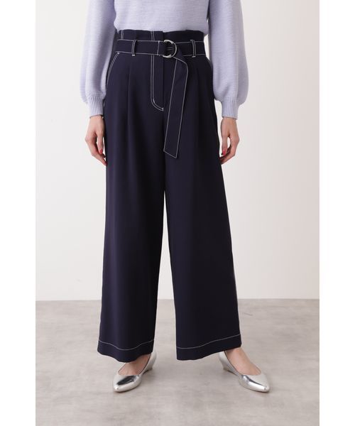 NATURAL BEAUTY BASIC（ナチュラルビューティーベーシック）の「配色ステッチワイドパンツ（その他パンツ・レディース・ネイビー/キャメル・SMALL/MEDIUM）」の5枚目の写真