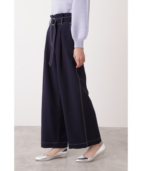 NATURAL BEAUTY BASIC（ナチュラルビューティーベーシック）の「配色ステッチワイドパンツ（その他パンツ・レディース・ネイビー/キャメル・SMALL/MEDIUM）」の6枚目の写真