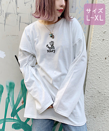 apres jour | 【大きいサイズ】ポニーテール刺繍ロングロンＴ【ZOZOTOWN限定アイテム】(Tシャツ/カットソー)