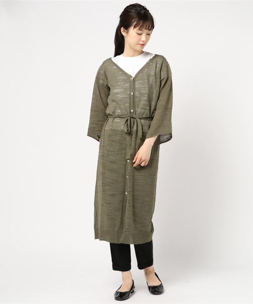 three dots（スリードッツ）の「シアースラブセーター カーディガン（カーディガン/ボレロ・レディース・ライトベージュ/ブラック/カーキ・SMALL/MEDIUM）」の3枚目の写真