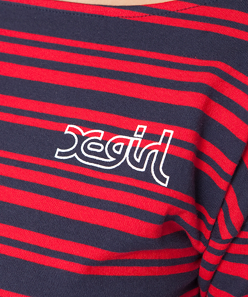 X-girl（エックスガール）の「BASIC DRESS（ワンピース・レディース・ネイビー/ホワイト/マルチ/ブラック/アッシュグレー・1/2）」の11枚目の写真