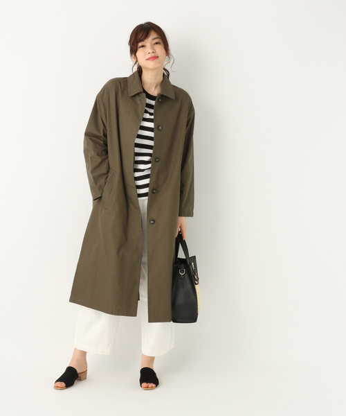 GLOBAL WORK(グローバルワーク)の「ステンカラーロングコート /830037(ステンカラーコート・レディース・ベージュ/カーキ・FREE)」の8枚目の写真