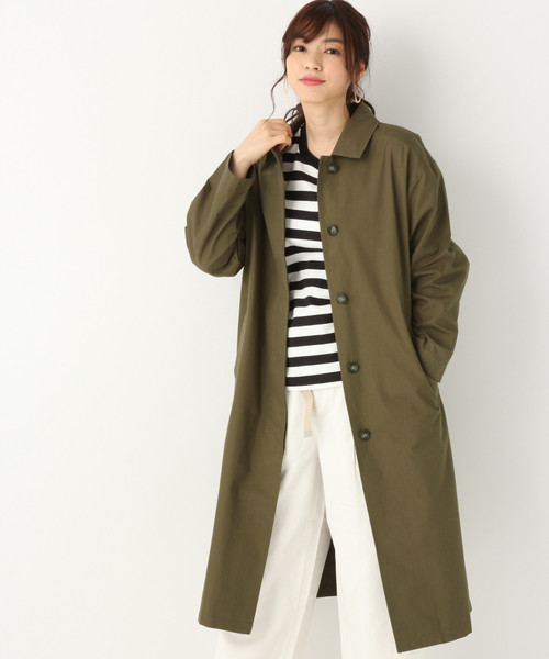 GLOBAL WORK(グローバルワーク)の「ステンカラーロングコート /830037(ステンカラーコート・レディース・ベージュ/カーキ・FREE)」の9枚目の写真