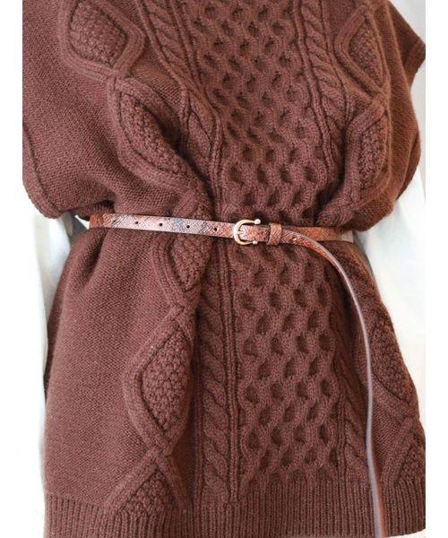 Ungrid（アングリッド）の「アニマル柄細ベルト（ベルト・レディース・オフホワイト/ブラウン・FREE）」の2枚目の写真