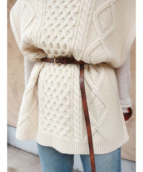 Ungrid（アングリッド）の「アニマル柄細ベルト（ベルト・レディース・オフホワイト/ブラウン・FREE）」の6枚目の写真