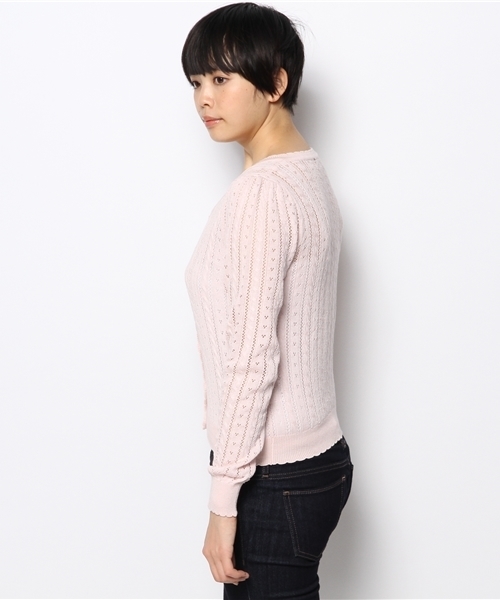 INGNI(イング)の「パターンメッシュカーディガン-2014SS-(カーディガン/ボレロ・レディース・オフホワイト/サックスブルー/ネイビー/イエロー/ピンク/ラベンダー/レッド・MEDIUM)」の9枚目の写真