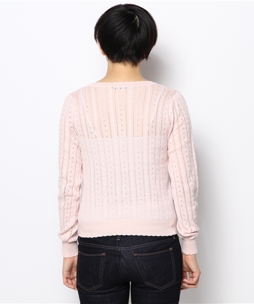INGNI(イング)の「パターンメッシュカーディガン-2014SS-(カーディガン/ボレロ・レディース・オフホワイト/サックスブルー/ネイビー/イエロー/ピンク/ラベンダー/レッド・MEDIUM)」の10枚目の写真