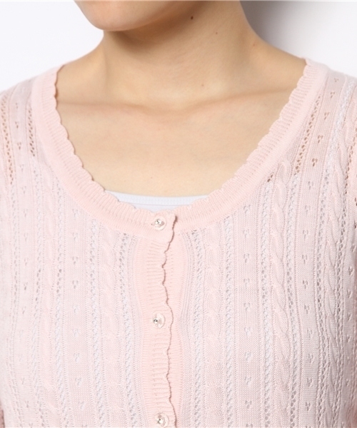 INGNI(イング)の「パターンメッシュカーディガン-2014SS-(カーディガン/ボレロ・レディース・オフホワイト/サックスブルー/ネイビー/イエロー/ピンク/ラベンダー/レッド・MEDIUM)」の12枚目の写真